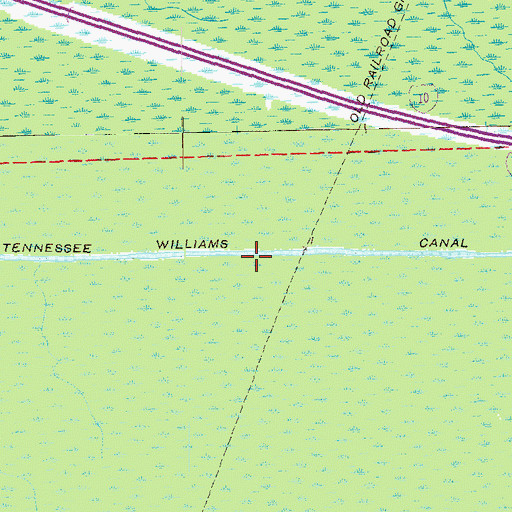 Topographic Map of Tennessee Williams Canal, LA