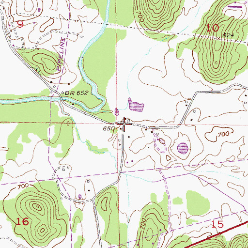 Topographic Map of Blacks Crossroads, AL