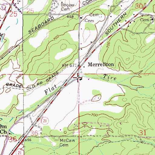 Topographic Map of Carpenters Bend, AL
