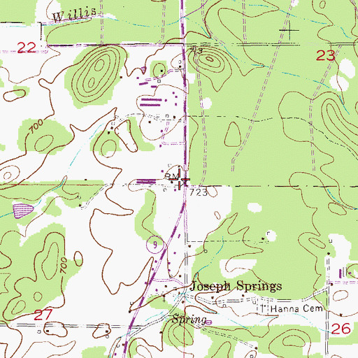 Topographic Map of Chosea Springs School (historical), AL