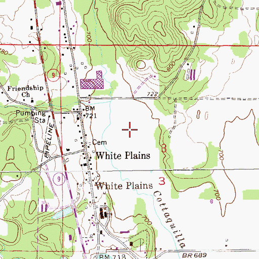 Topographic Map of Coosa Fields (historical), AL
