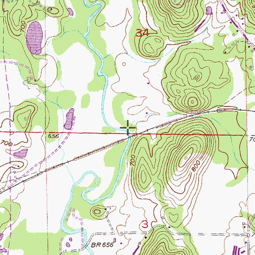 Topographic Map of Corn House Branch, AL