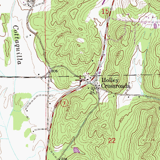 Topographic Map of Holley Crossroads Missionary Baptist Church, AL