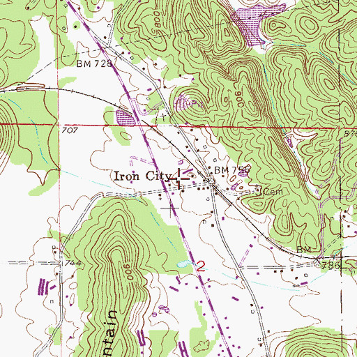 Topographic Map of Iron City United Methodist Church, AL