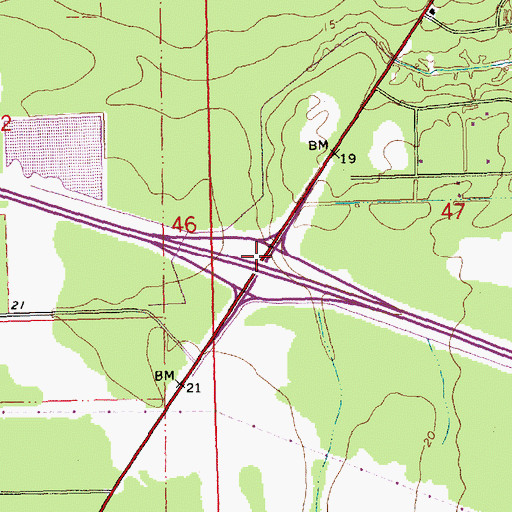 Topographic Map of Interchange 59, LA