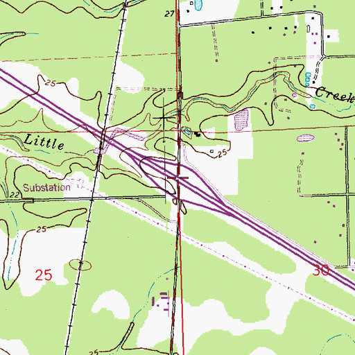 Topographic Map of Interchange 65, LA