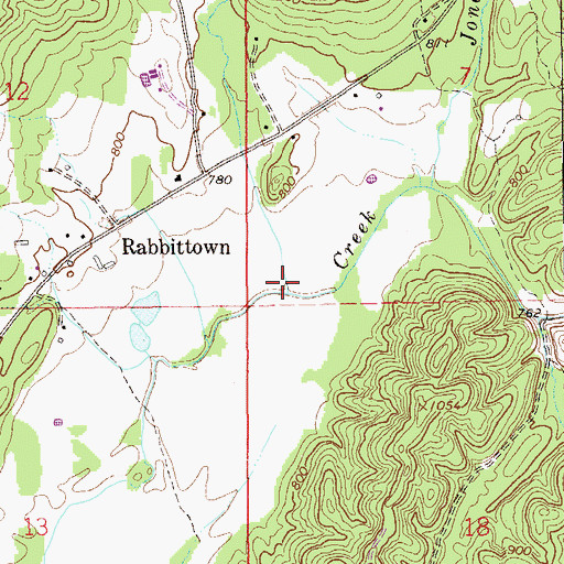 Topographic Map of Rock House Branch, AL