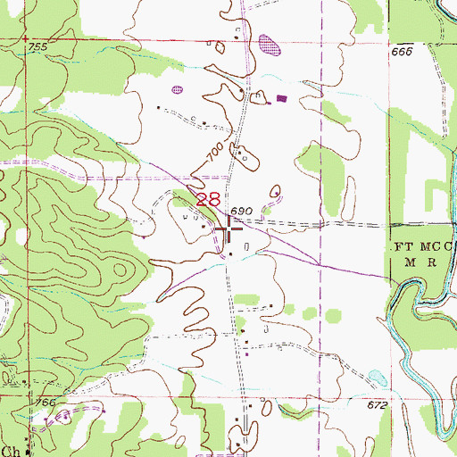Topographic Map of Tooktocaugee (historical), AL
