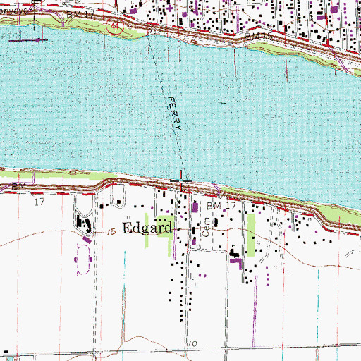 Topographic Map of Edgard Landing, LA