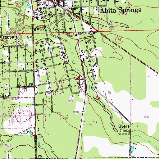 Topographic Map of Abita Springs Cemetery, LA