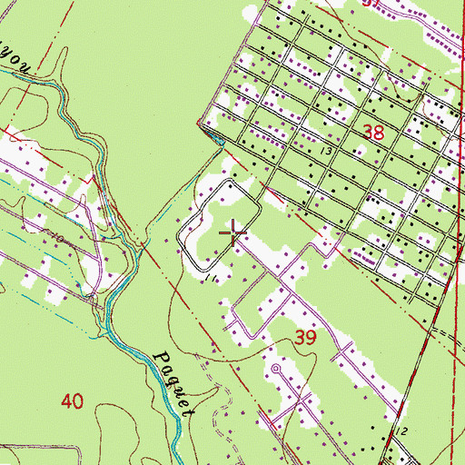Topographic Map of Acadian Estates, LA