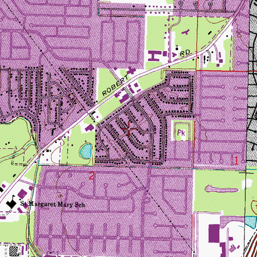 Topographic Map of Audubon Place, LA