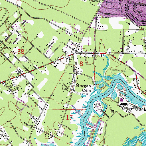 Topographic Map of Bayou Terrace, LA