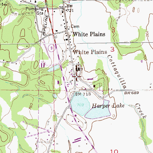 Topographic Map of White Plains United Methodist Church, AL