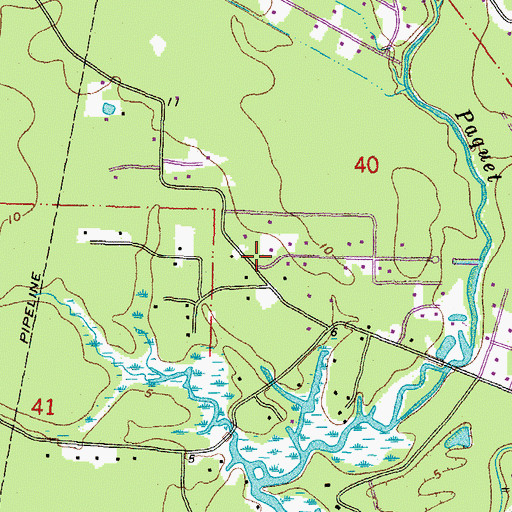 Topographic Map of Bell Terre Acres, LA