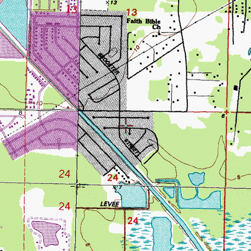 Topographic Map of Foxhollow, LA