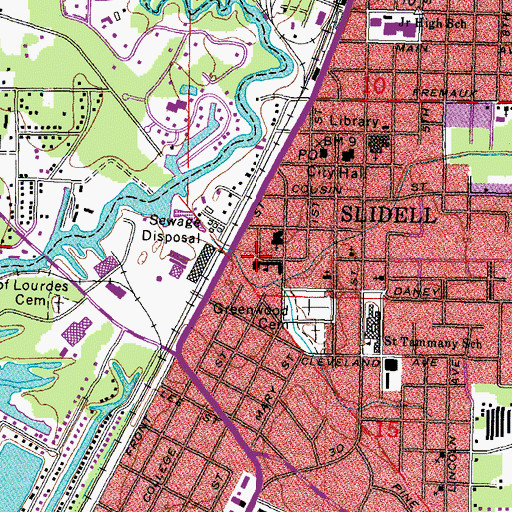 Topographic Map of Glynn H Brock Elementary School, LA