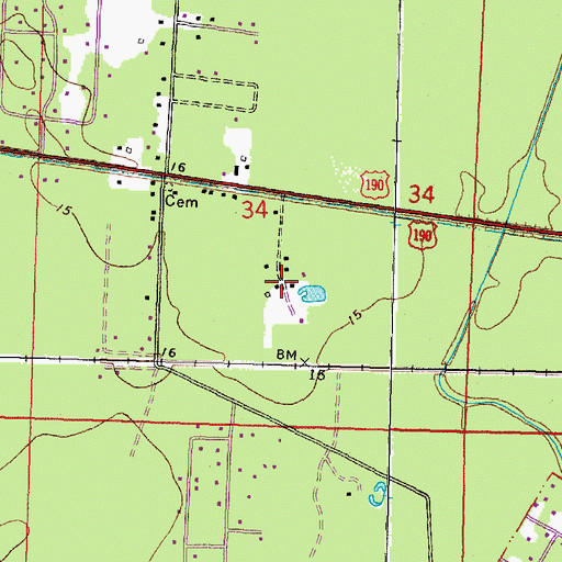 Topographic Map of Hygeia Health Camp, LA
