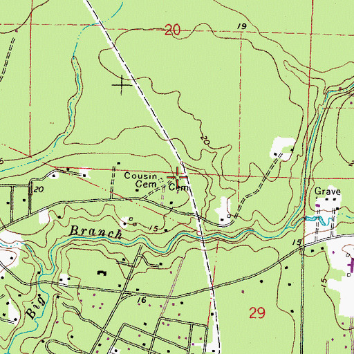 Topographic Map of James Todd Cemetery, LA