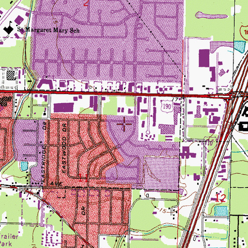 Topographic Map of Lakewood, LA