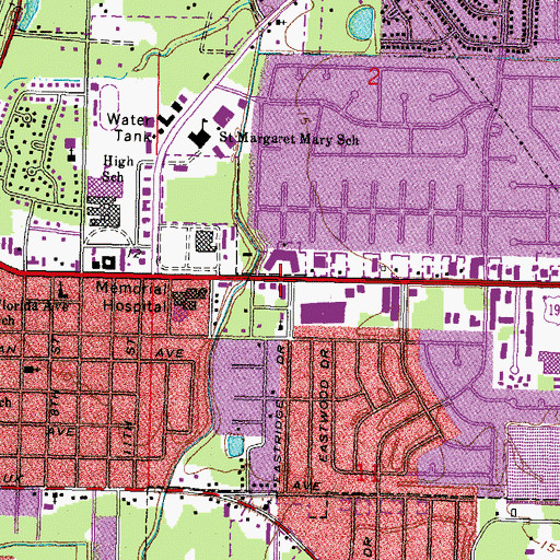 Topographic Map of Lakewood Shopping Center, LA