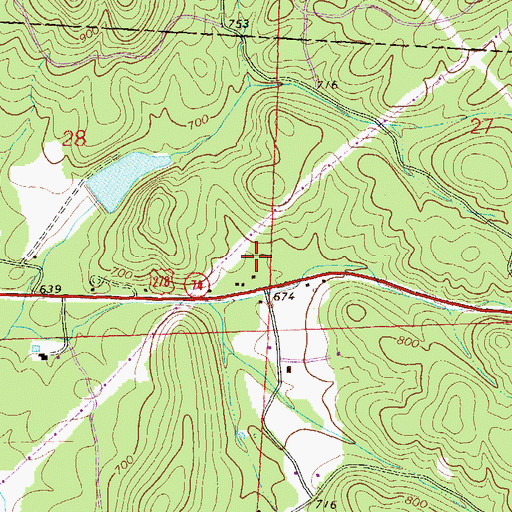 Topographic Map of Big Willow Spring, AL