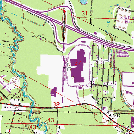 Topographic Map of North Shore Square Shopping Center, LA