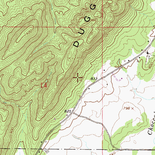 Topographic Map of Browns Spring, AL