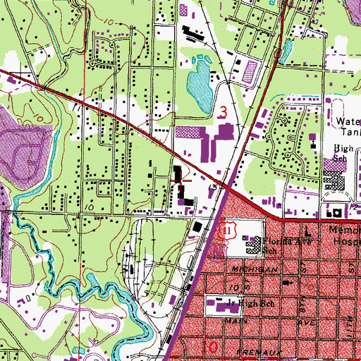 Topographic Map of Plaza 190 Shopping Center, LA