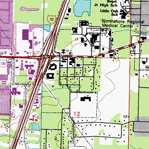 Topographic Map of Robert Park, LA