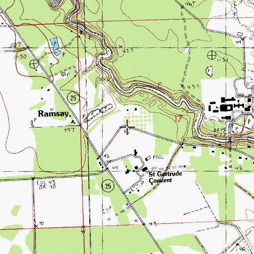 Topographic Map of Saint Gertrudes Cemetery, LA