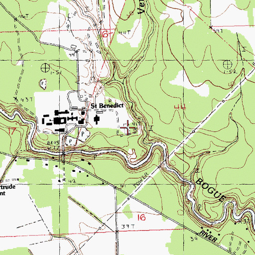 Topographic Map of Saint Joseph Abbey Cemetery, LA