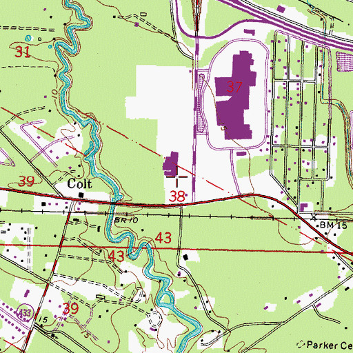 Topographic Map of The Village at North Shore Shopping Center, LA