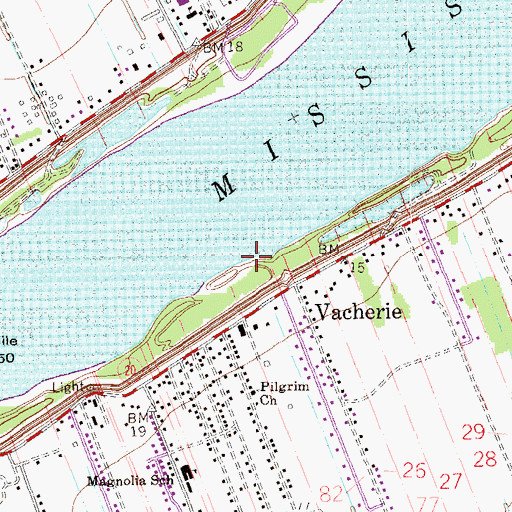 Topographic Map of Magnolia Landing, LA