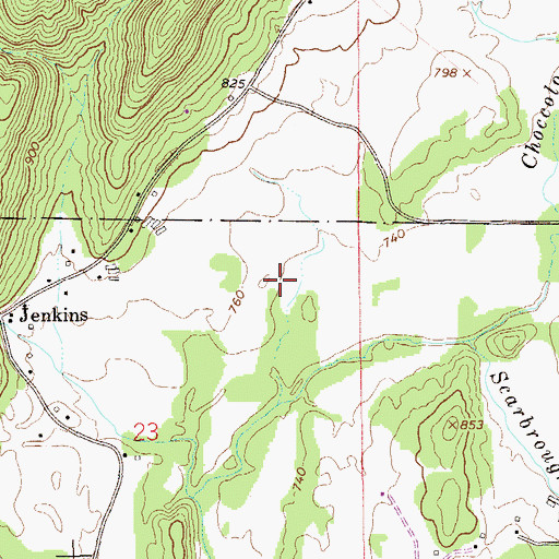 Topographic Map of Watsons Field Spring, AL