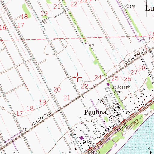 Topographic Map of Beauvais Plantation (historical), LA