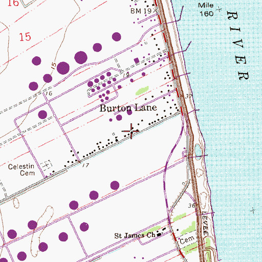 Topographic Map of Burton Lane Church, LA