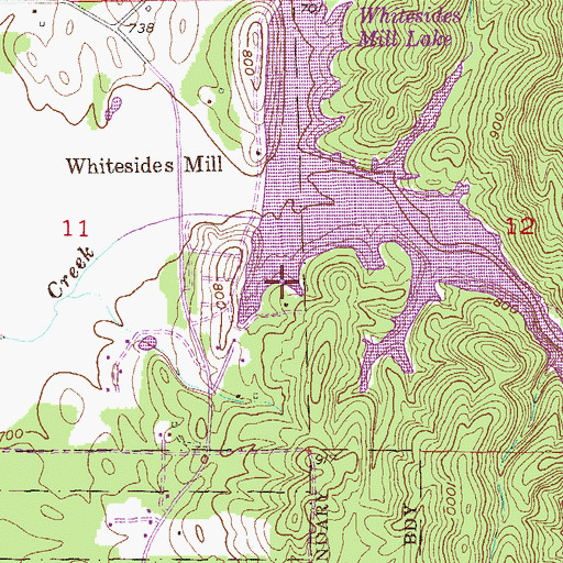 Topographic Map of Whiteside Spring, AL