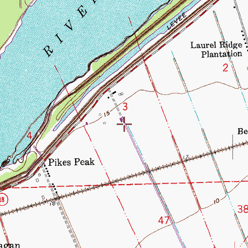 Topographic Map of Home Place Plantation (historical), LA