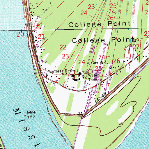 Topographic Map of Jefferson College (historical), LA