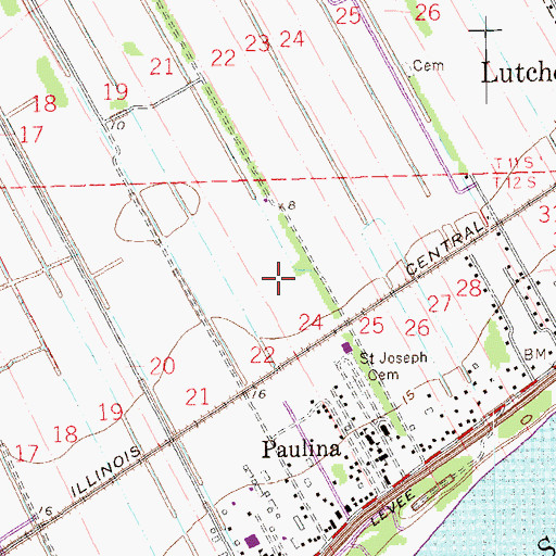 Topographic Map of Leche Plantation (historical), LA