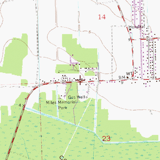 Topographic Map of Lower Vacherie Gas Field, LA