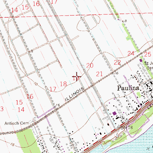 Topographic Map of Regina Plantation (historical), LA