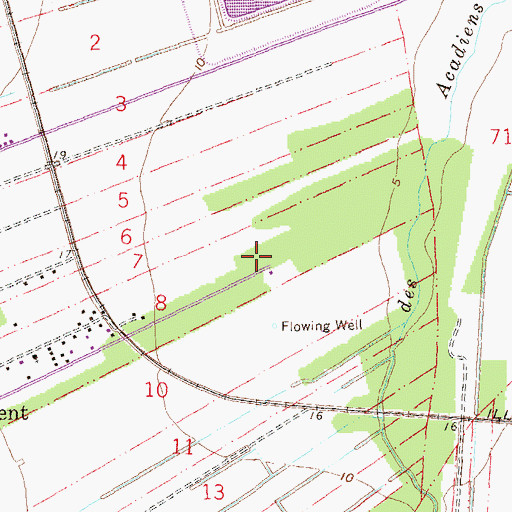 Topographic Map of Saint Amelia Gas Field, LA