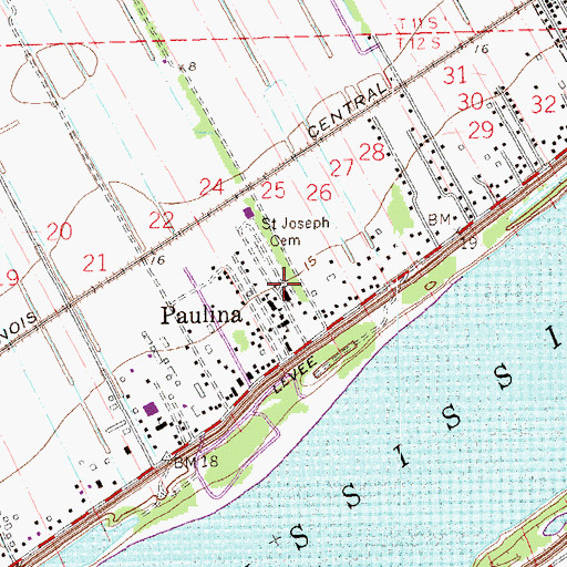 Topographic Map of Saint Joseph Church, LA