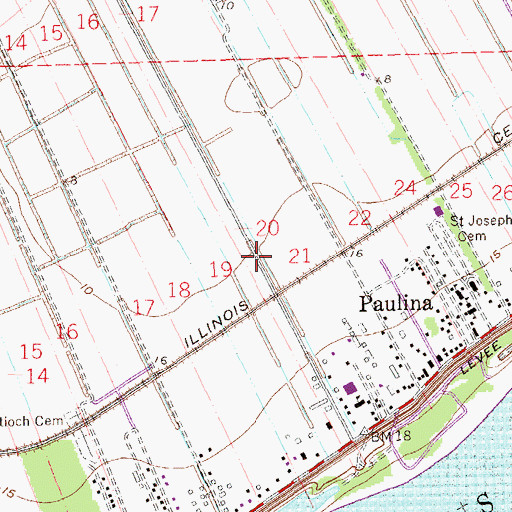 Topographic Map of Saint Joseph Plantation (historical), LA