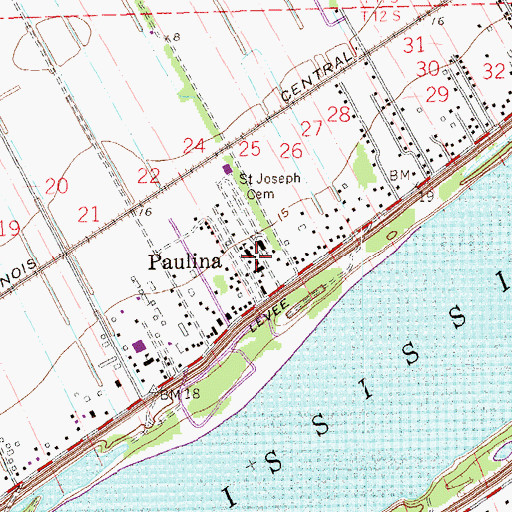 Topographic Map of Saint Peter Chanel Interparochial School, LA