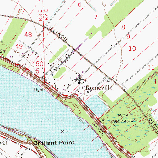 Topographic Map of Saint Michael Plantation (historical), LA