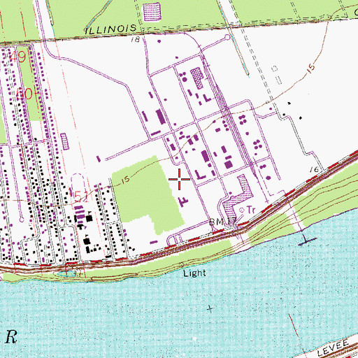 Topographic Map of Belle Point Plantation (historical), LA