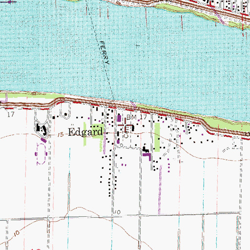 Topographic Map of Saint John the Baptist Cemetery, LA